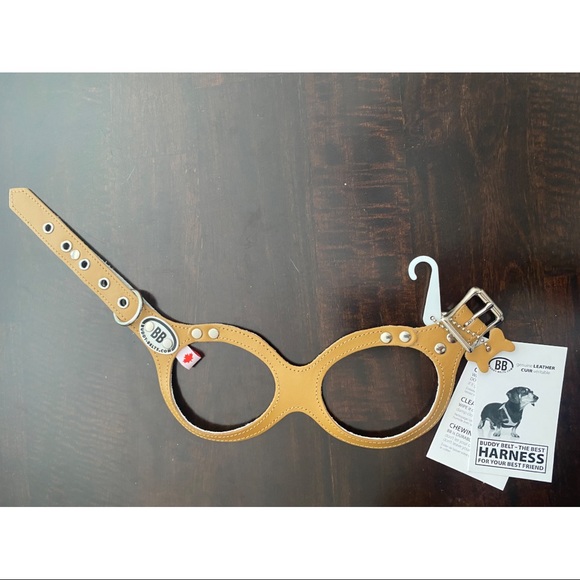 New Buddy Belt Leather Dog Harness Size 3 4-8 lbs - Picture 4 of 6